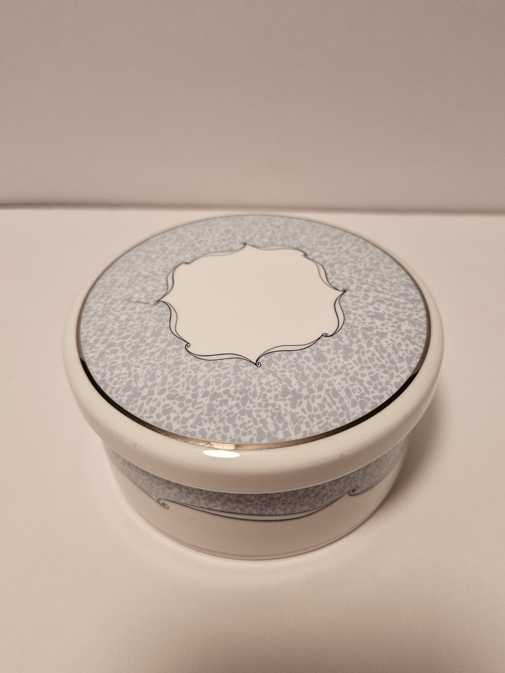 Wedgewood Bone China Trinket Box in Pale Blue and White NIB